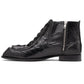 Mauri Black Ostrich Hornback Ankle Boots