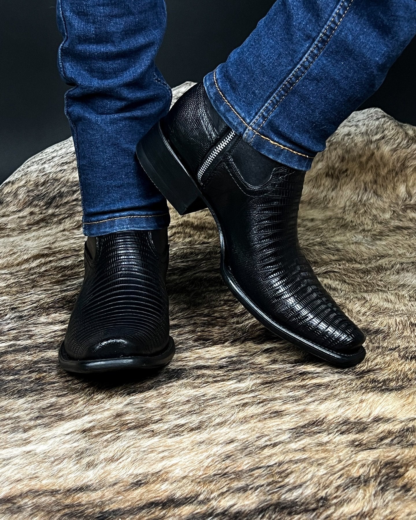 Black Crocodile Handmade Leather Boots