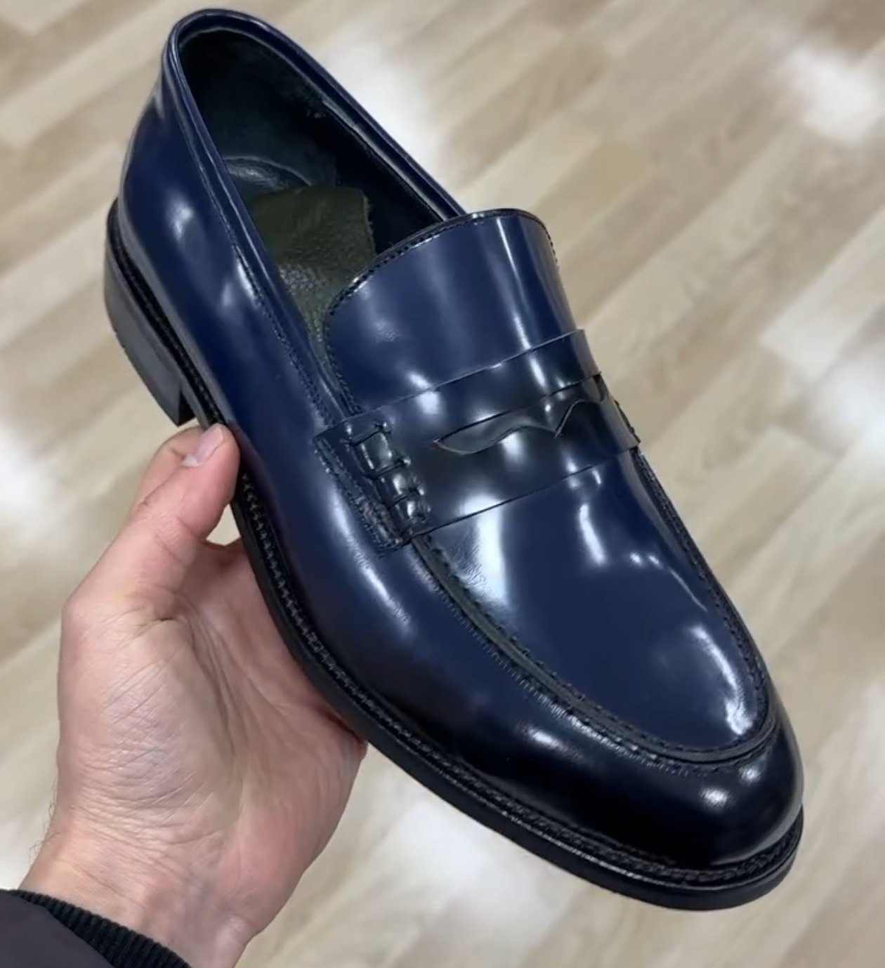 Men's New Blue Quality Genuine Leather Retro Casual Shoes