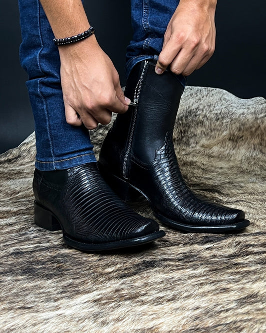 Black Crocodile Handmade Leather Boots