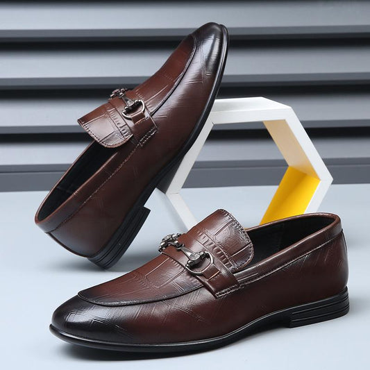 Vintage High-end Cowhide Business Men's Loafers