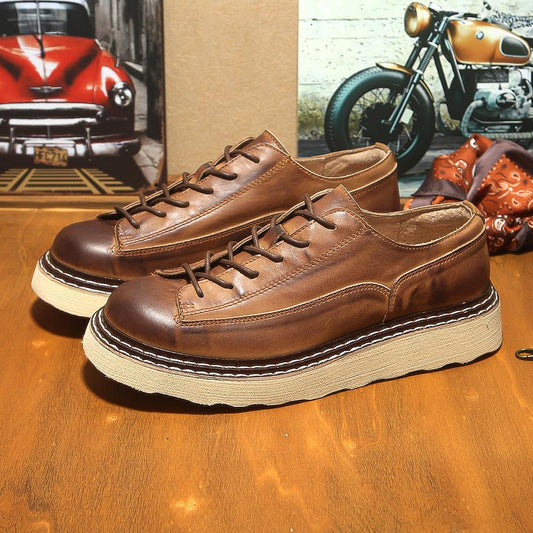 Men's Cowhide Soft-soled Casual Shoes