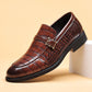 New Crocodile Pattern Men's Pointed Toe Formal Leather Shoes