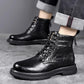 Men's Winter High Top Wool Warm Cowhide Martin Boots