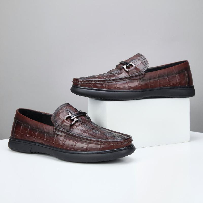 Men's Cowhide Soft-soled Casual Loafers