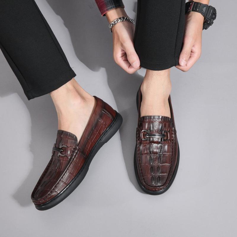 Men's Cowhide Soft-soled Casual Loafers