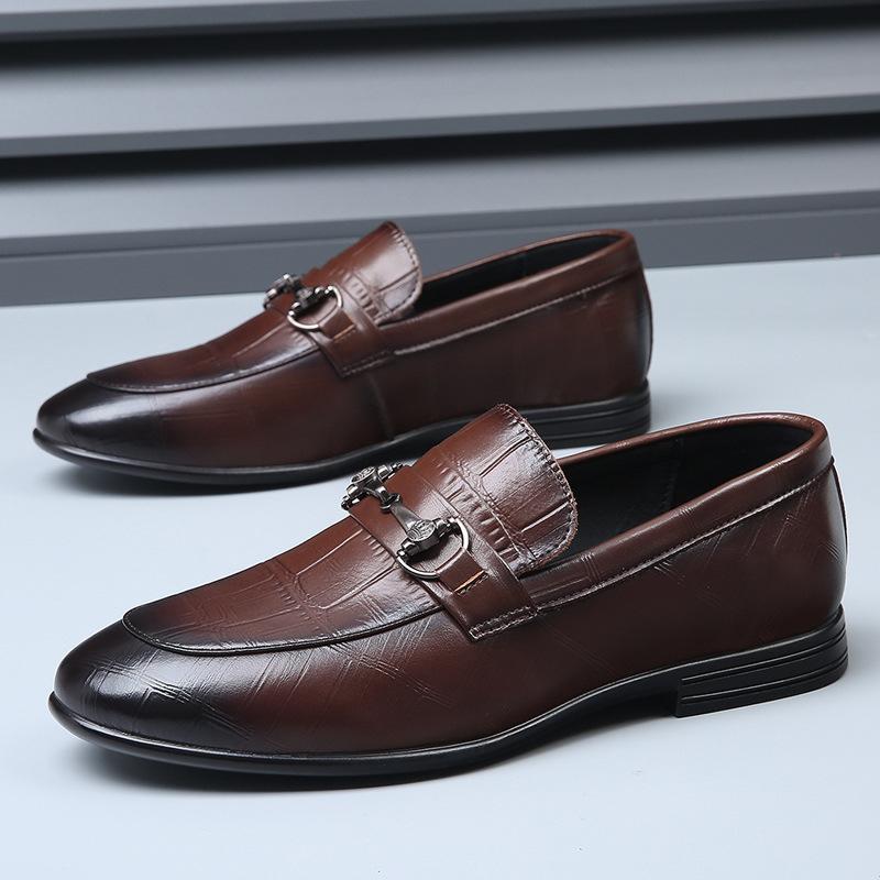 Vintage High-end Cowhide Business Men's Loafers