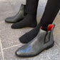 Men's Silver Snakeskin Pattern Ankle Boots