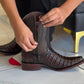 New Men's Pointed Toe Handmade Crocodile Leather Boots