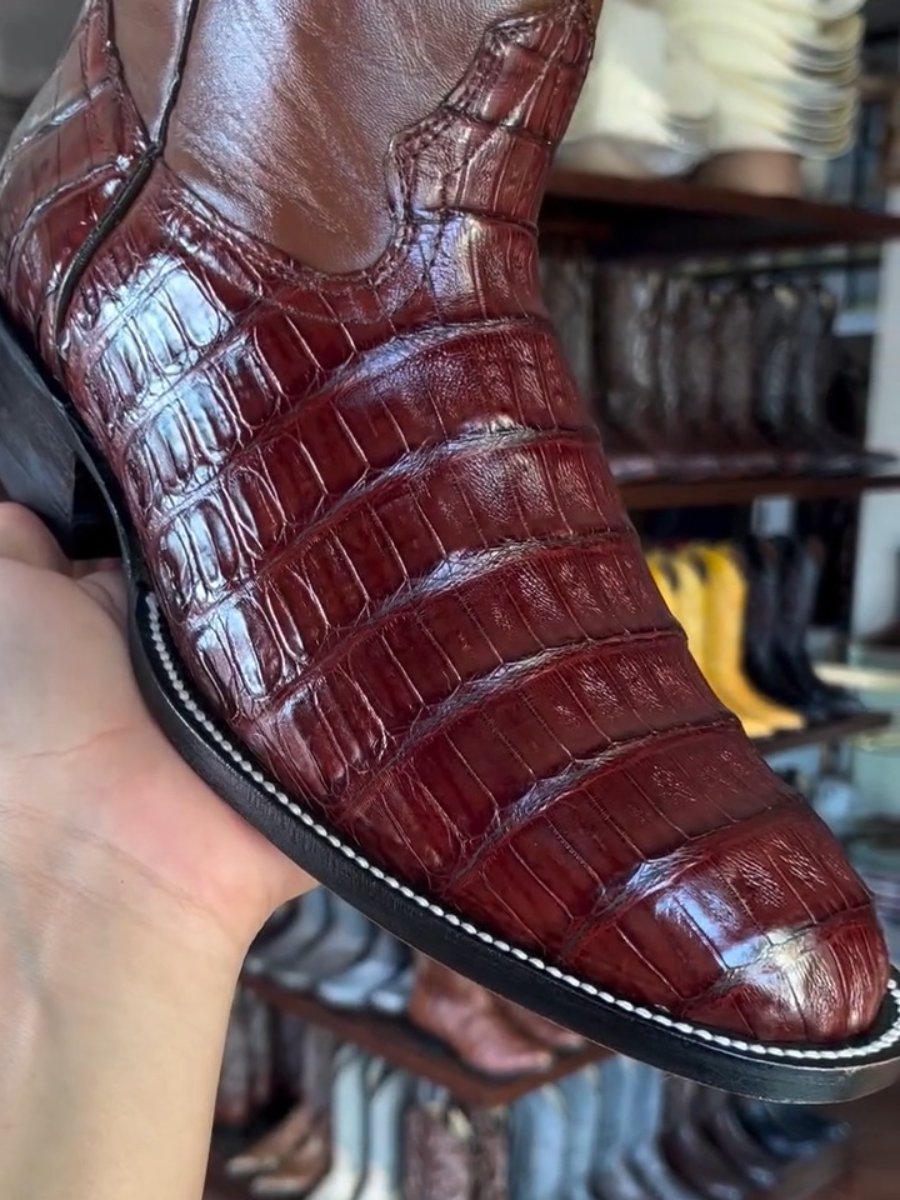 Italian Handmade Crocodile Leather Ankle Boots