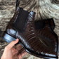 🔥Best Seller🔥Crocodile Leather Classic Brown Ankle Boots