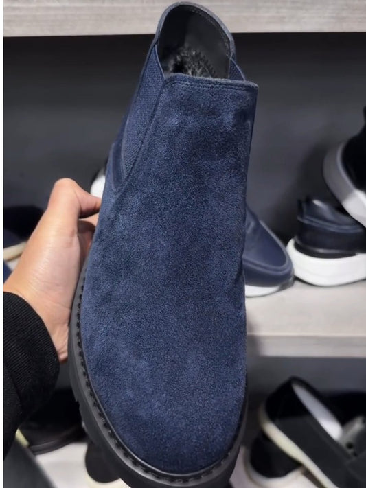 Genuine Leather Suede Chelsea Casual Boots