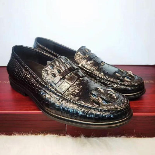 Luxury Crocodile Leather Men's Casual Loafers