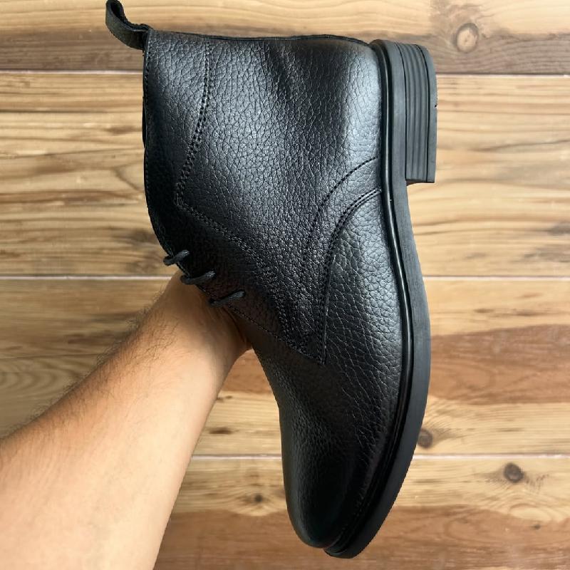 Men's Soft Genuine Leather Black Chukka Boots