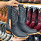 Handmade Ostrich Leather Square Toe Boots