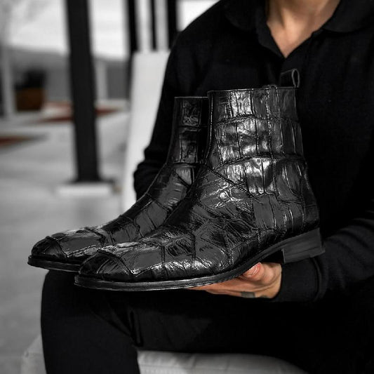 Italian Handmade High-End Crocodile Leather Boots