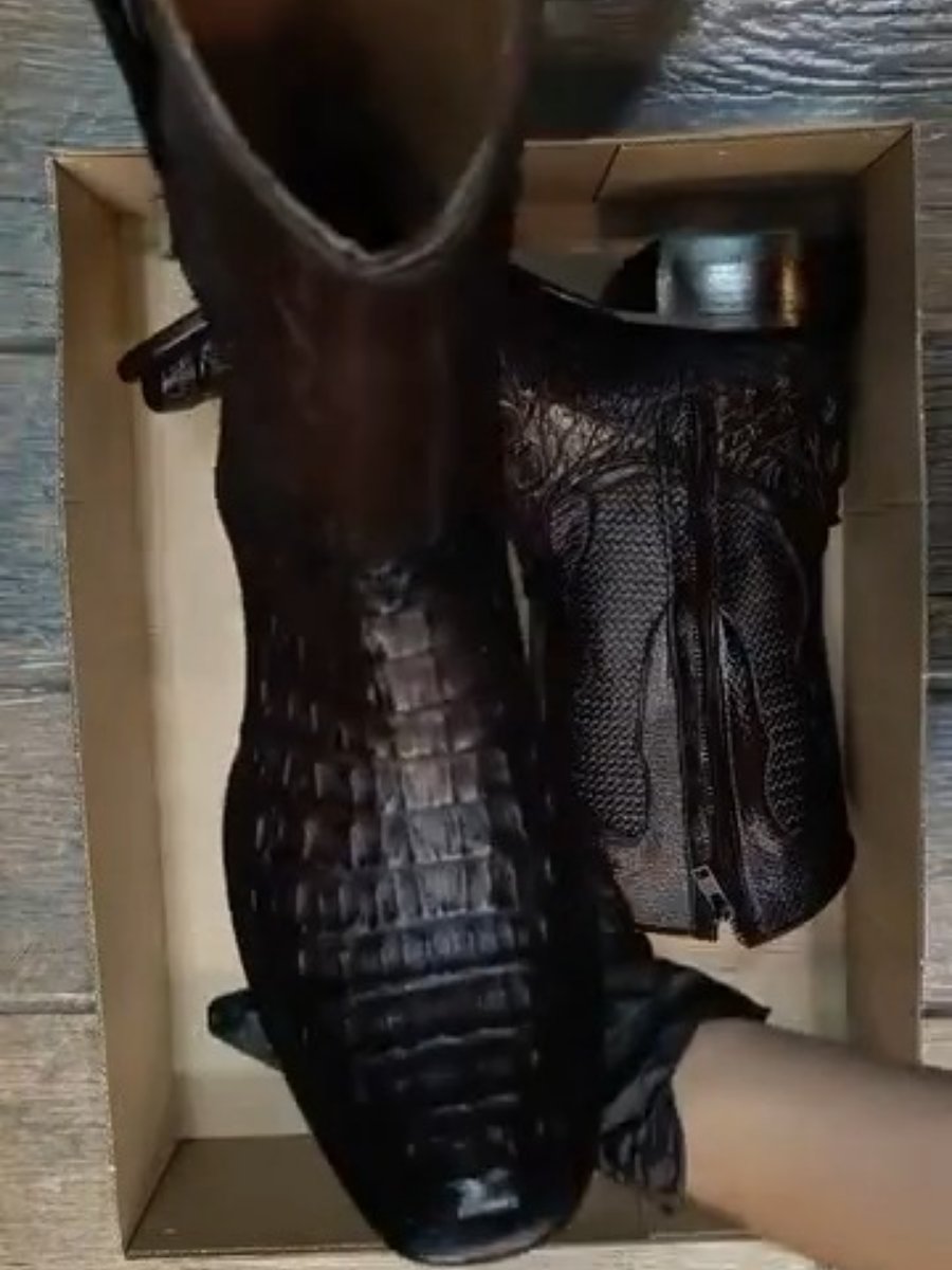 Italian Handmade High-End Crocodile Leather Boots