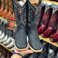 Handmade Ostrich Leather Square Toe Boots