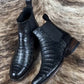 🔥Best Seller🔥Crocodile Leather Classic Black Ankle Boots