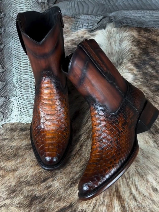 Italian Handmade Python Classic Boots