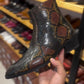 Men's Python Print Leather Handmade Ankle Boots