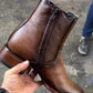Spanish Classic Handmade Cowhide Zipper Boots