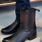 Italian Handmade Black Cowhide Side Zipper Boots