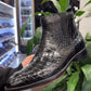 Winter Warm Crocodile Leather Plush Chelsea Shoes