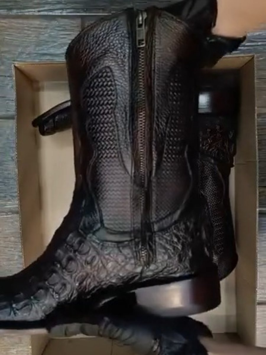 Italian Handmade High-End Crocodile Leather Boots