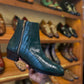 Men's Zip-up Crocodile Leather Ankle Boots