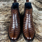 Italian Handmade Crocodile Leather Men's Chelsea Boots