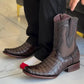 New Men's Pointed Toe Handmade Crocodile Leather Boots