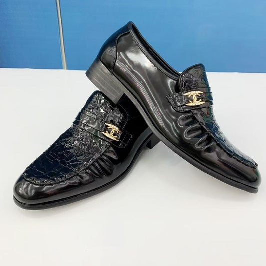 Men's Premium Cowhide Shiny Loafers