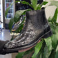 Winter Warm Crocodile Leather Plush Chelsea Shoes