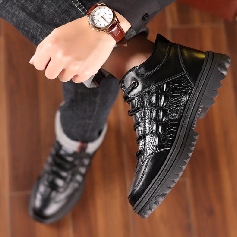 Men's Winter Wool Warm Cowhide Shoes