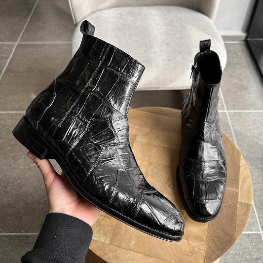 Italian Handmade High-End Crocodile Leather Boots