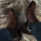 🔥Best Seller🔥Crocodile Leather Classic Brown Ankle Boots