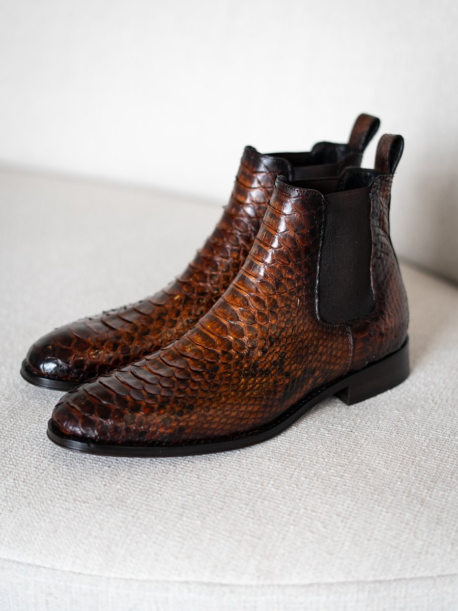 Men's Python Chelsea Ankle Boots