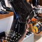 Patent Croco Studded Zipper Boots