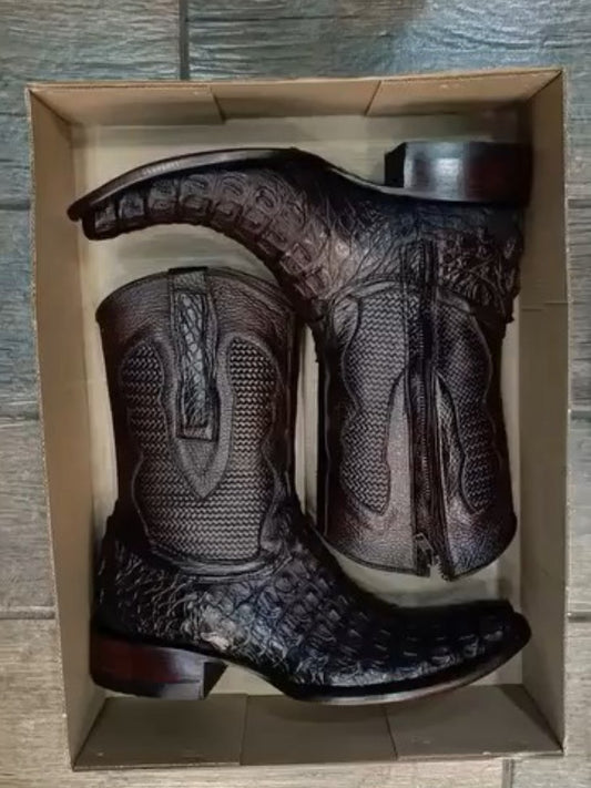 Italian Handmade High-End Crocodile Leather Boots