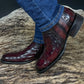 Genuine Ostrich Square Toe Western Cowboy Boot